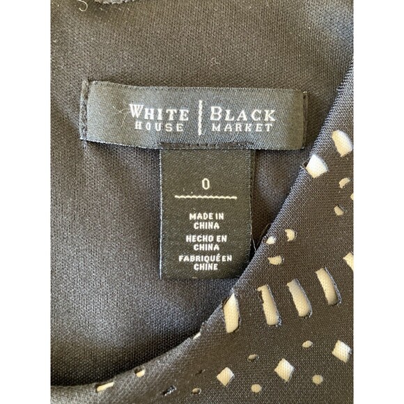 White House Black Market Dress Black Laser Cut WHBM - Picture 7 of 8